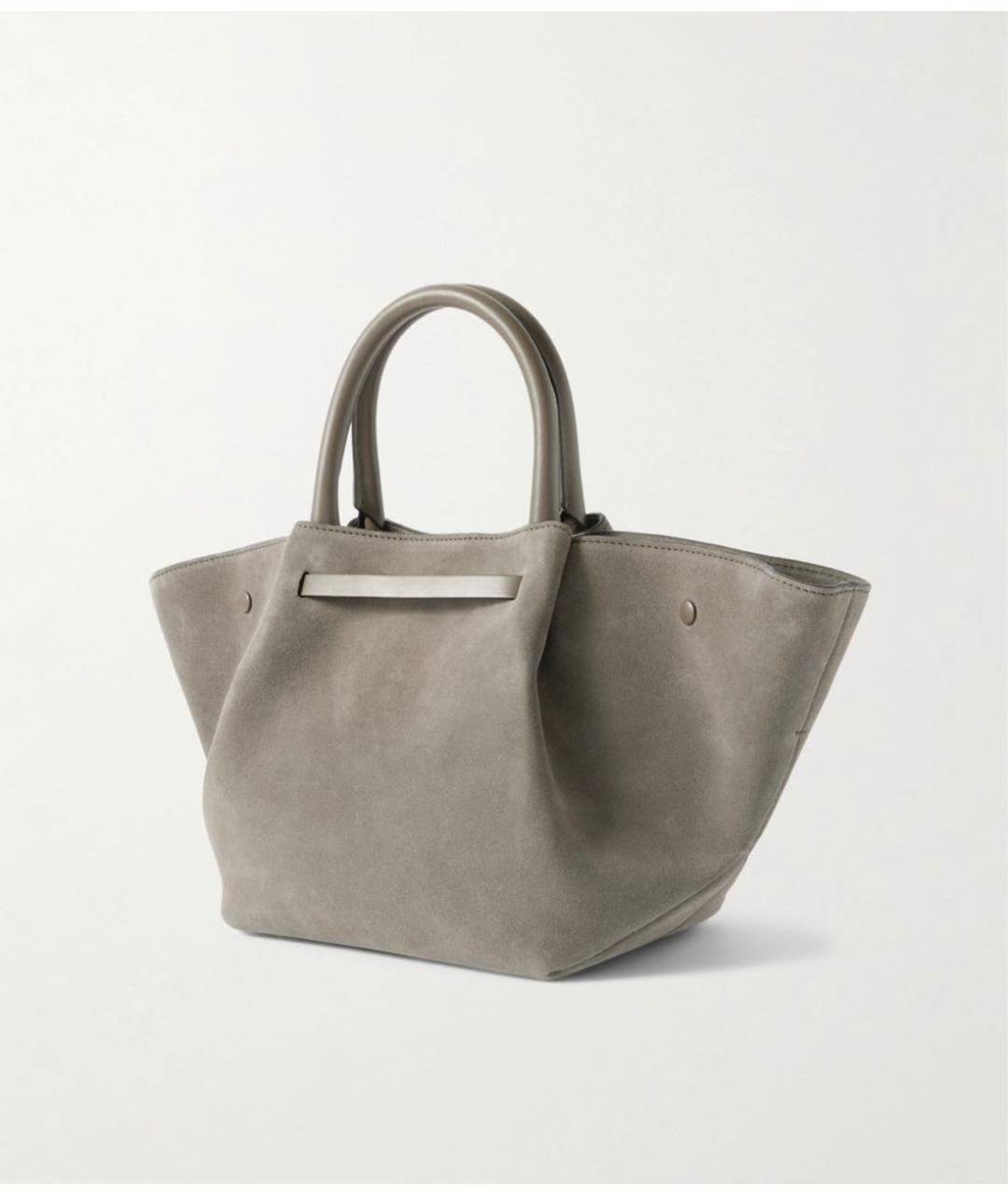 DEMELLIER Антрацитовая замшевая сумка с короткими ручками, фото 2