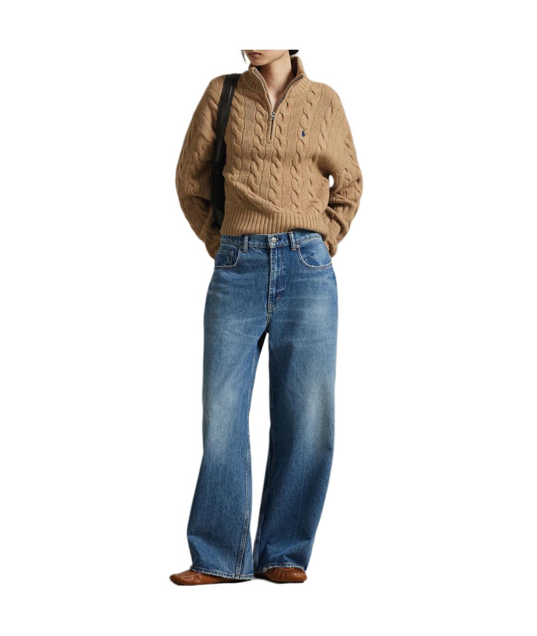 POLO RALPH LAUREN Коричневый хлопковый джемпер / свитер, фото 2