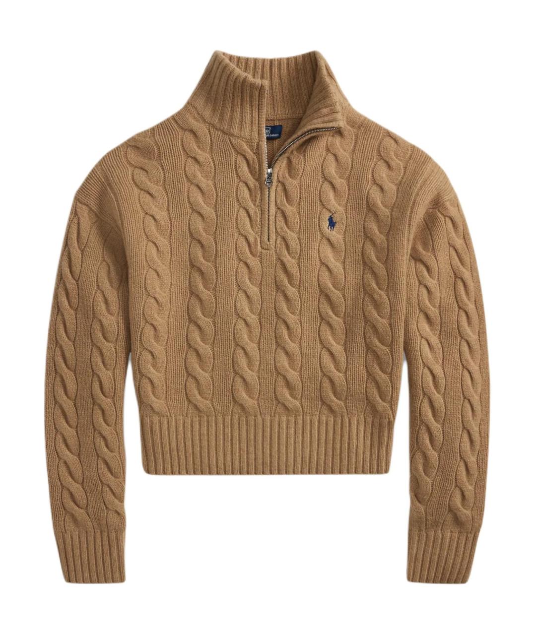 POLO RALPH LAUREN Коричневый хлопковый джемпер / свитер, фото 1