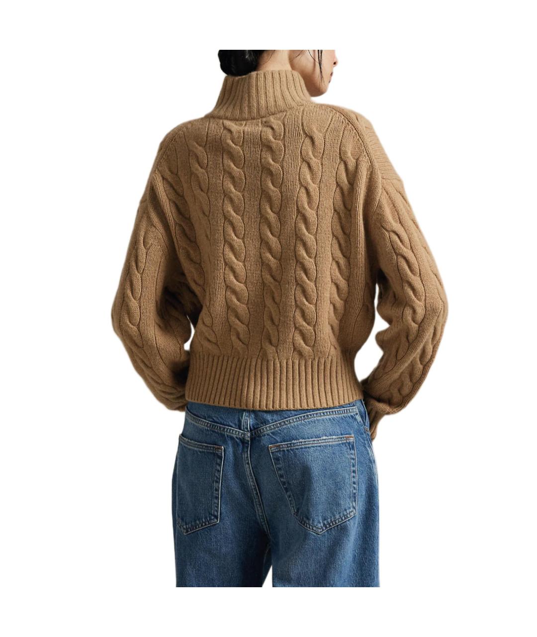 POLO RALPH LAUREN Коричневый хлопковый джемпер / свитер, фото 5