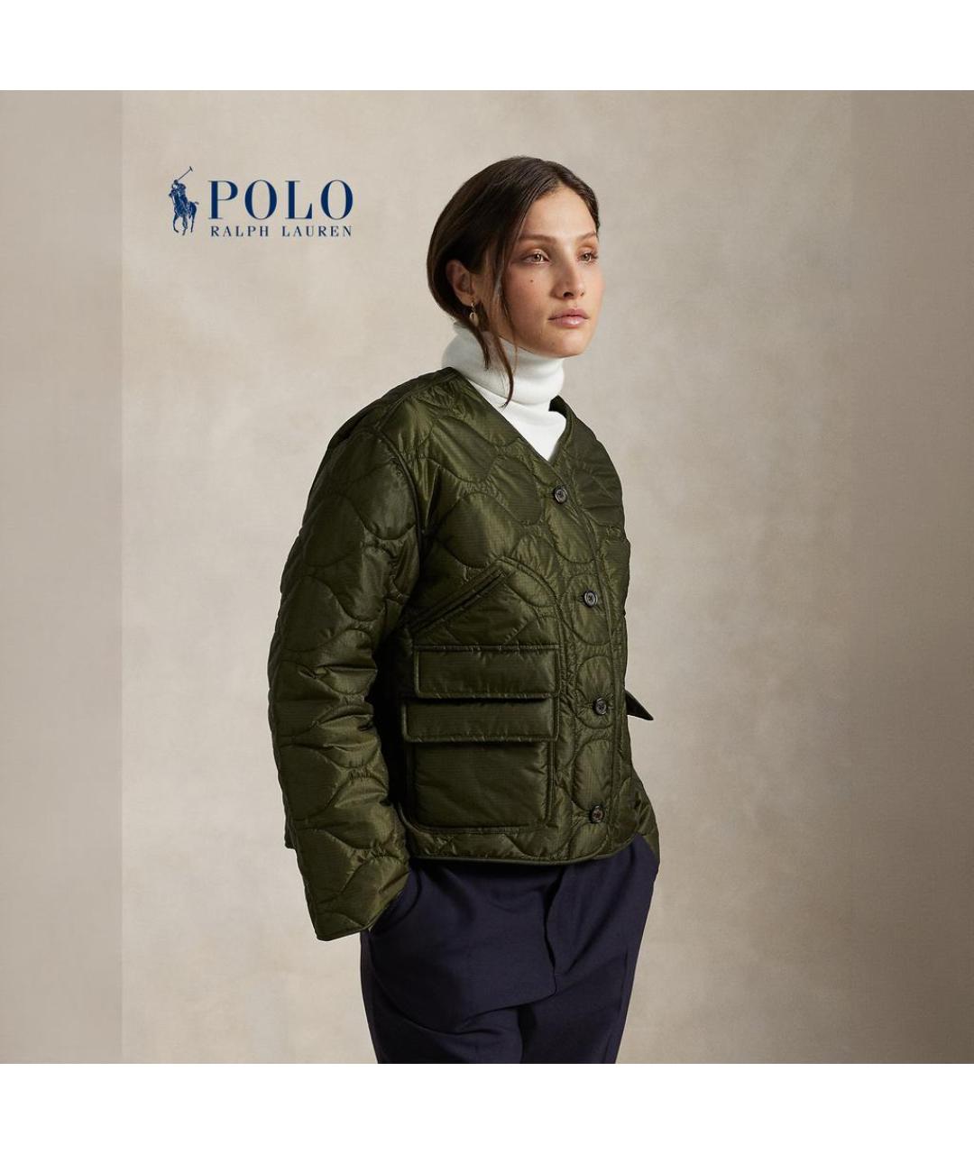 POLO RALPH LAUREN Зеленый пуховик, фото 2