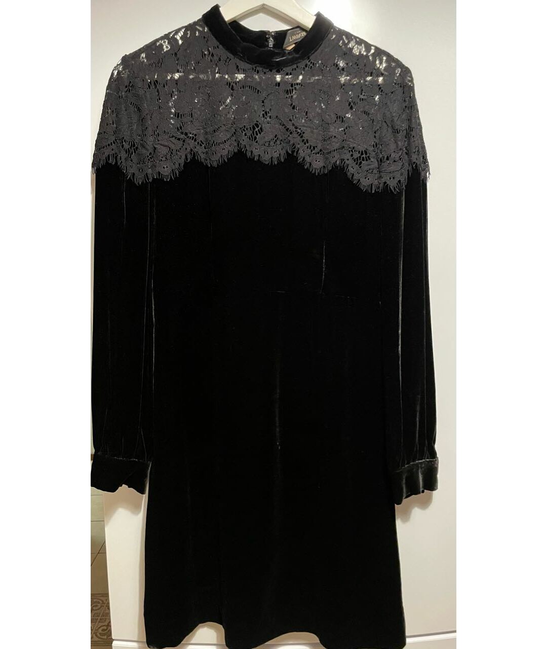 TWIN-SET Черное бархатное коктейльное платье, фото 6