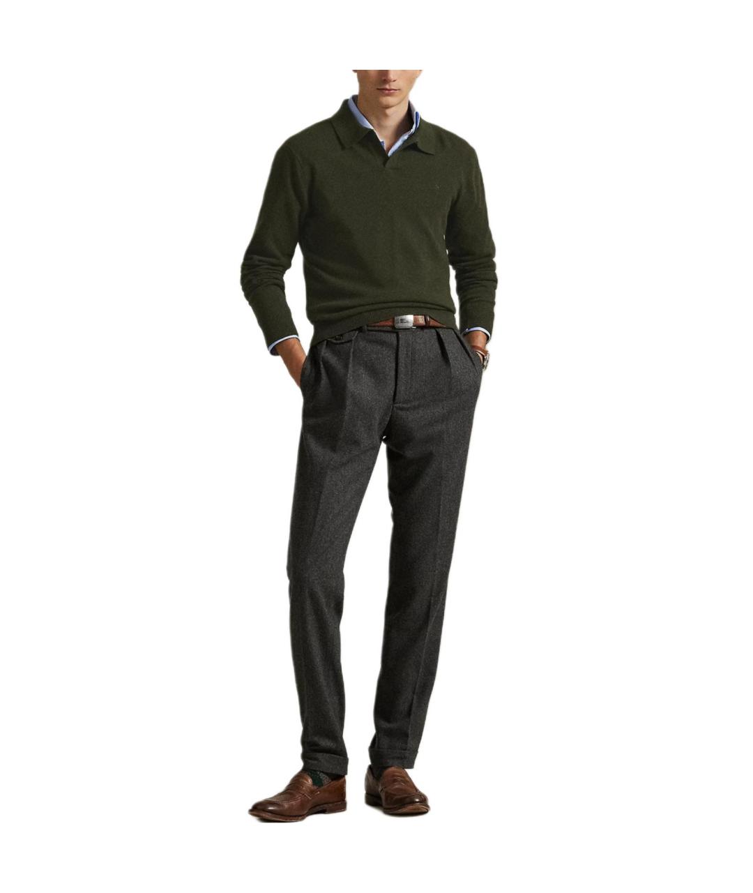 POLO RALPH LAUREN Зеленый шерстяной джемпер / свитер, фото 4