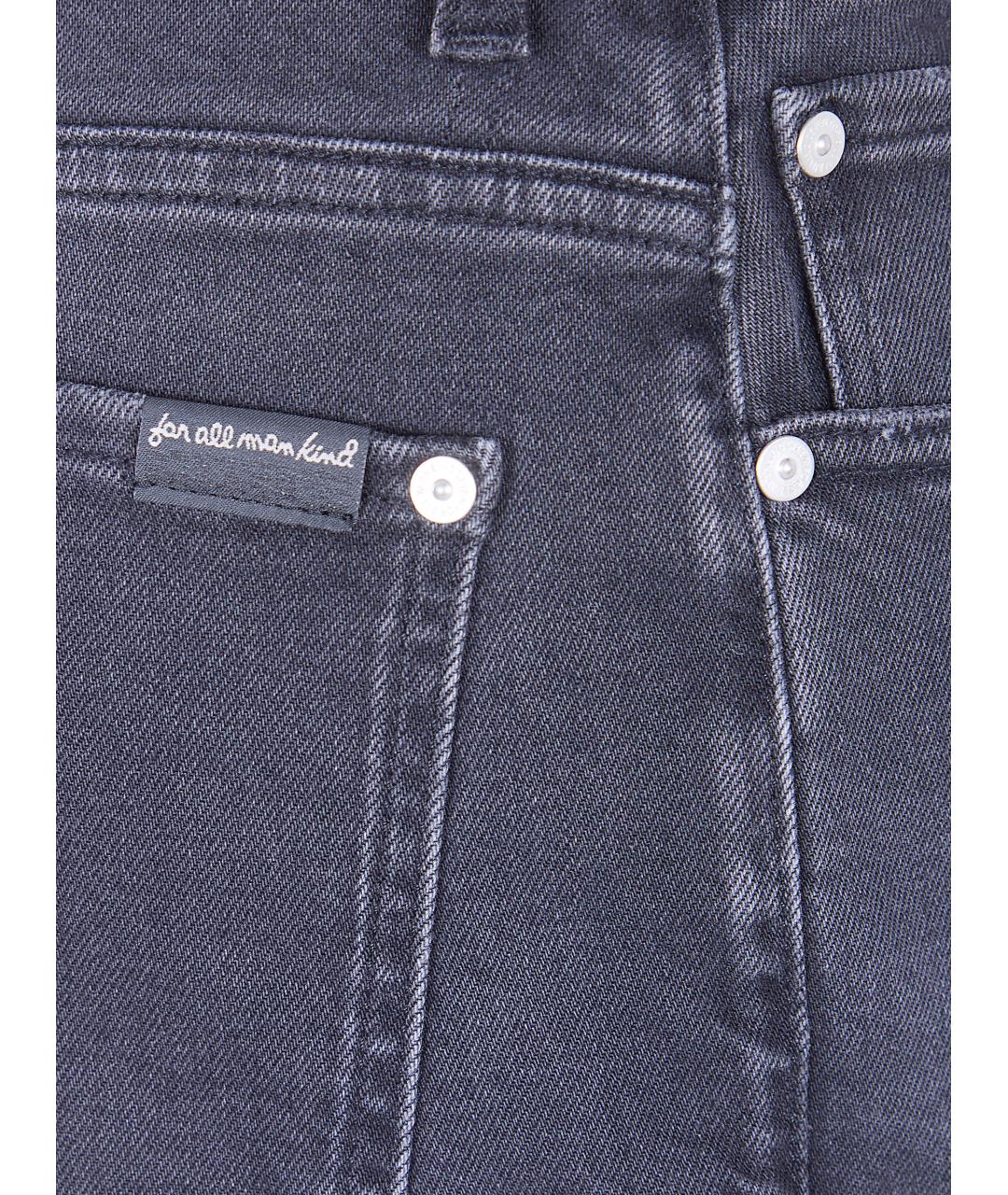 7 FOR ALL MANKIND Серые хлопковые прямые джинсы, фото 3