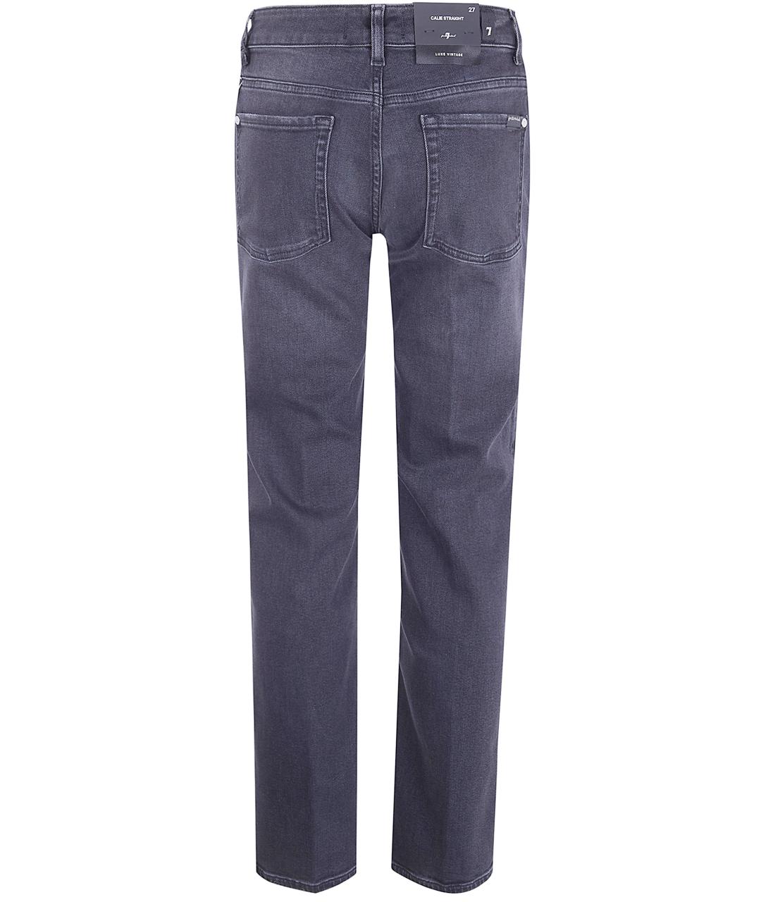 7 FOR ALL MANKIND Серые хлопковые прямые джинсы, фото 2