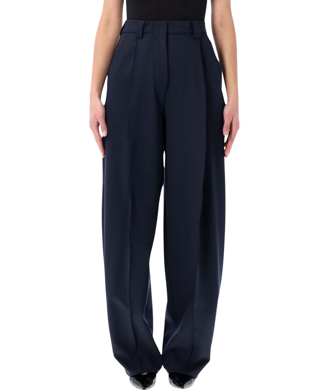 THE LATEST Синие полиэстеровые прямые брюки, фото 4