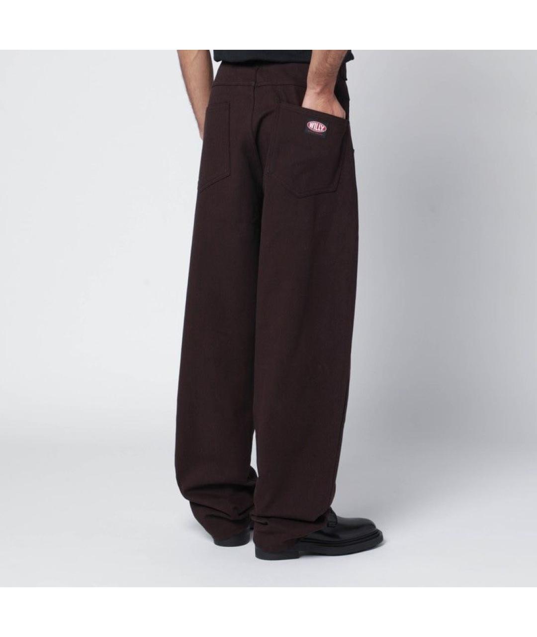 WILLY CHAVARRIA Коричневые хлопковые прямые джинсы, фото 3