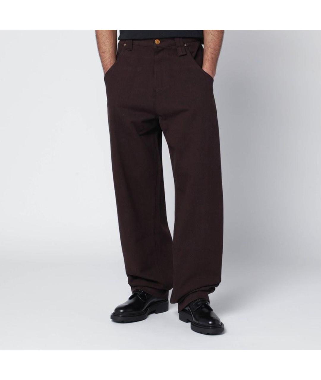 WILLY CHAVARRIA Коричневые хлопковые прямые джинсы, фото 2