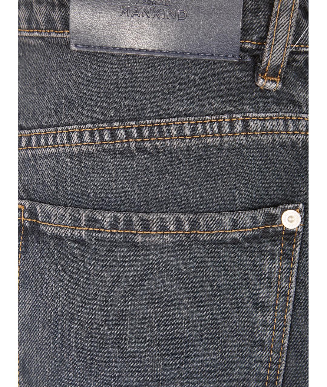 7 FOR ALL MANKIND Серые хлопковые прямые джинсы, фото 3