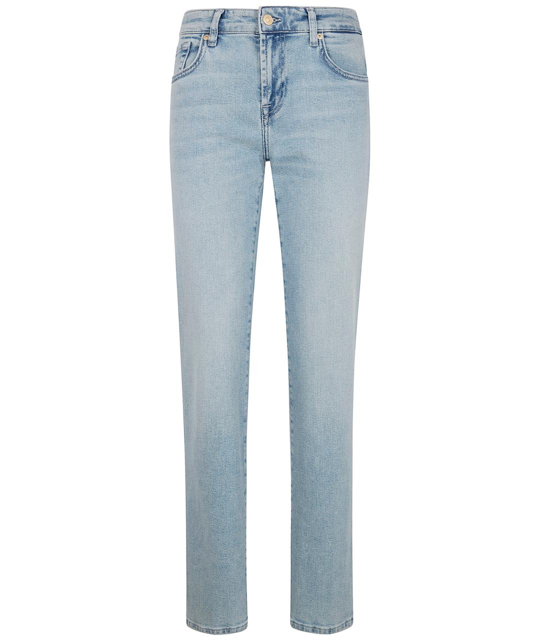 7 FOR ALL MANKIND Голубые хлопковые джинсы слим, фото 1
