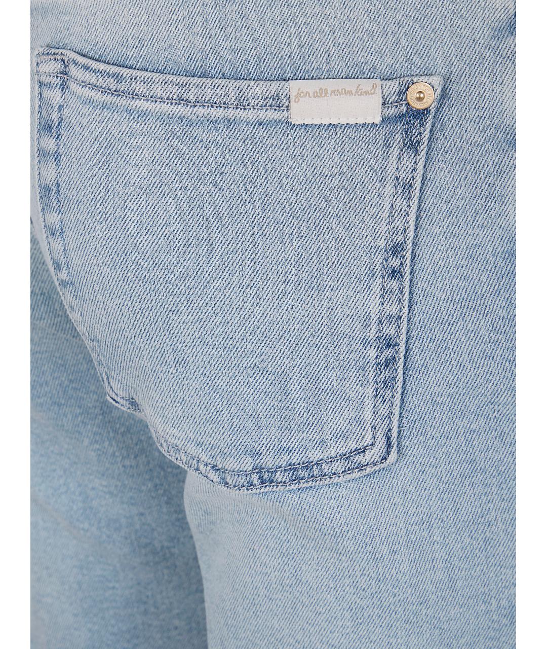 7 FOR ALL MANKIND Голубые хлопковые джинсы слим, фото 3