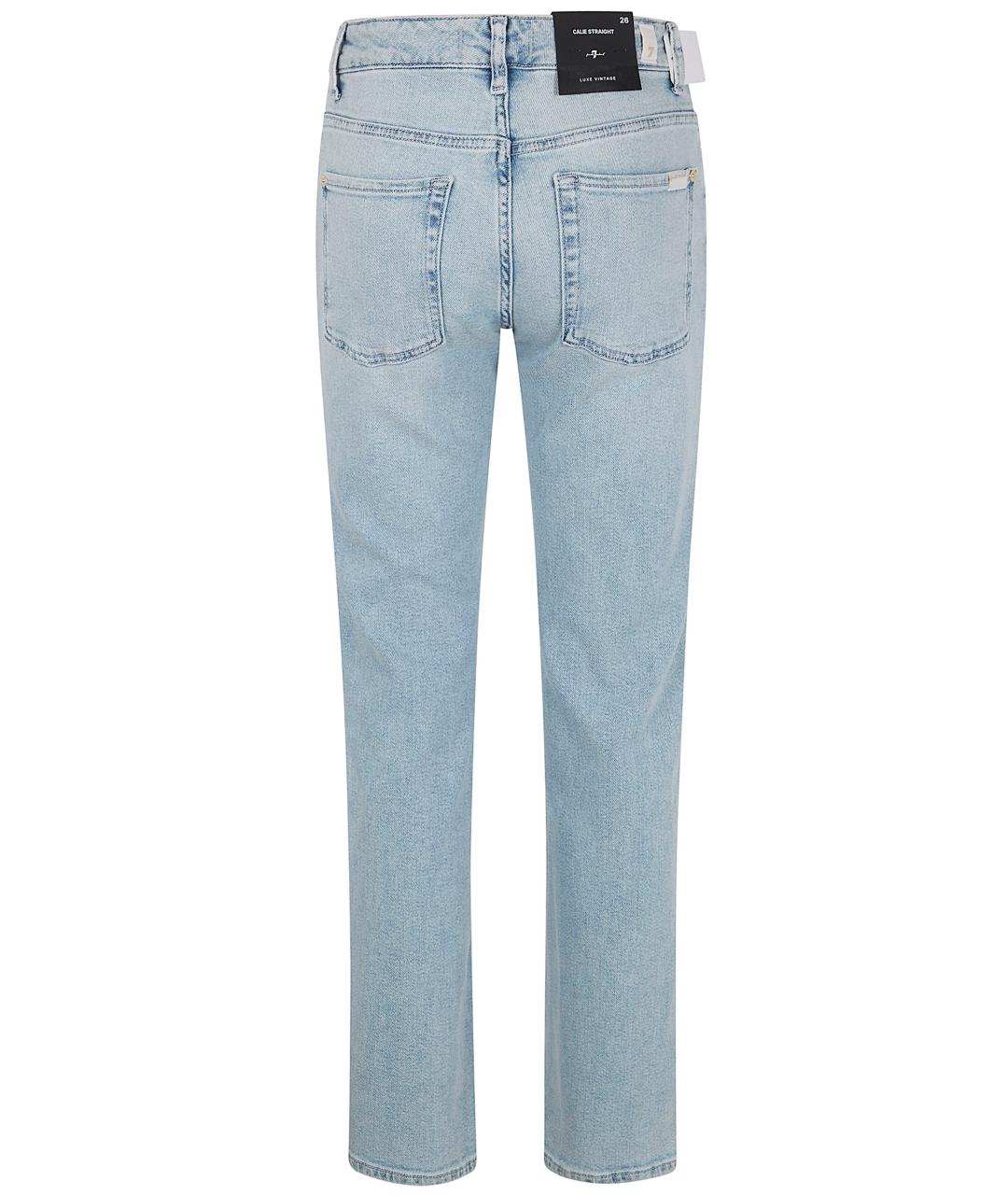 7 FOR ALL MANKIND Голубые хлопковые джинсы слим, фото 2