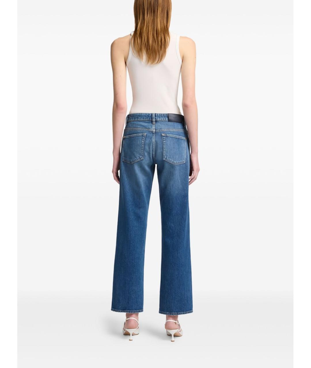 7 FOR ALL MANKIND Синие хлопковые прямые джинсы, фото 2