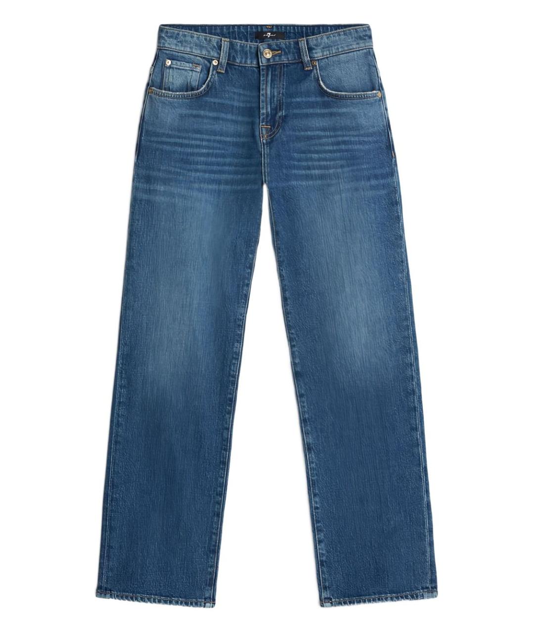 7 FOR ALL MANKIND Синие хлопковые прямые джинсы, фото 1