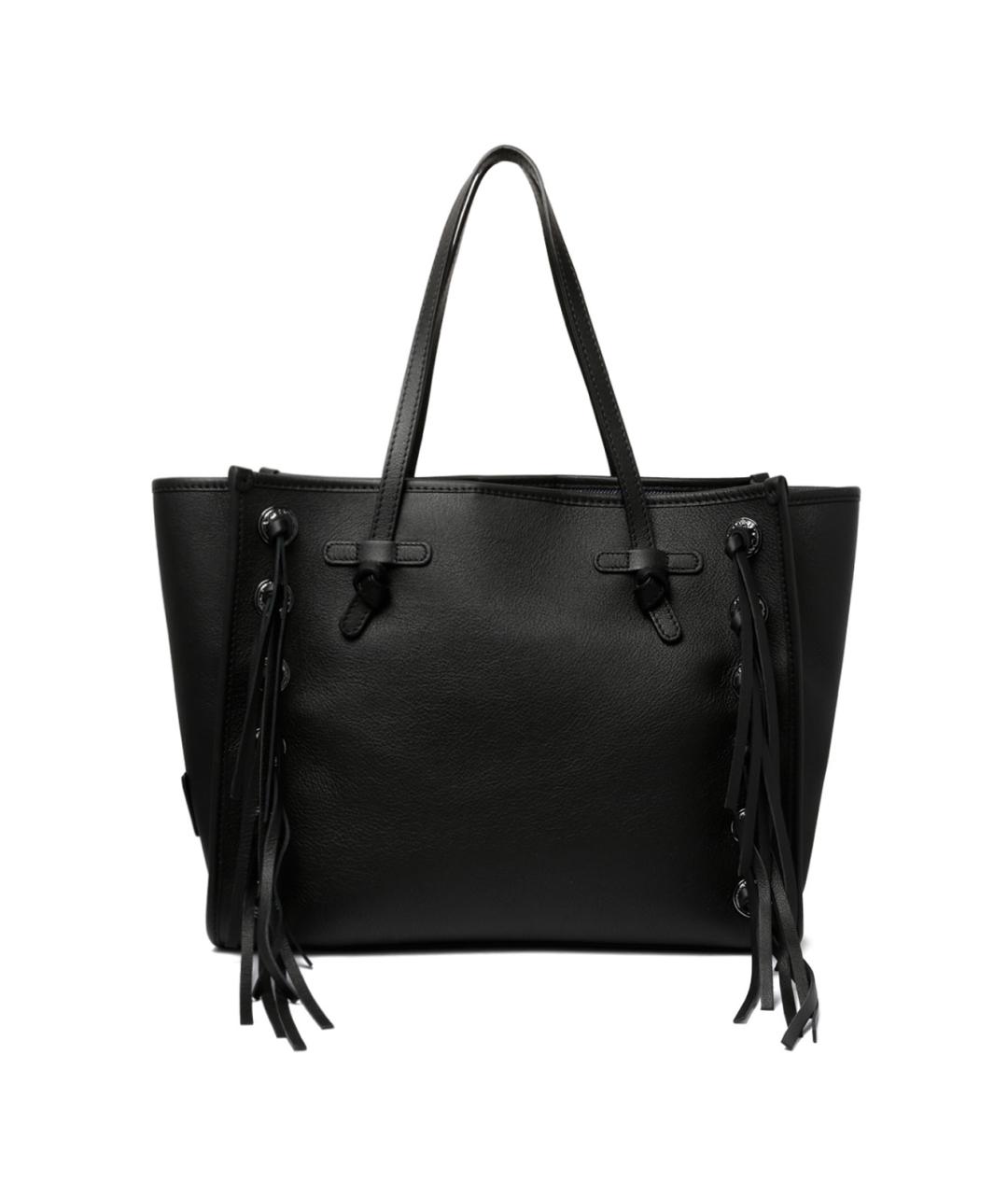 MARCELLA Черная кожаная сумка тоут, фото 1