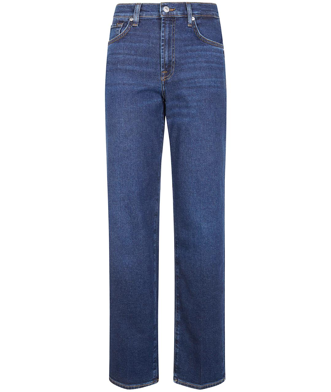7 FOR ALL MANKIND Синие хлопковые прямые джинсы, фото 1