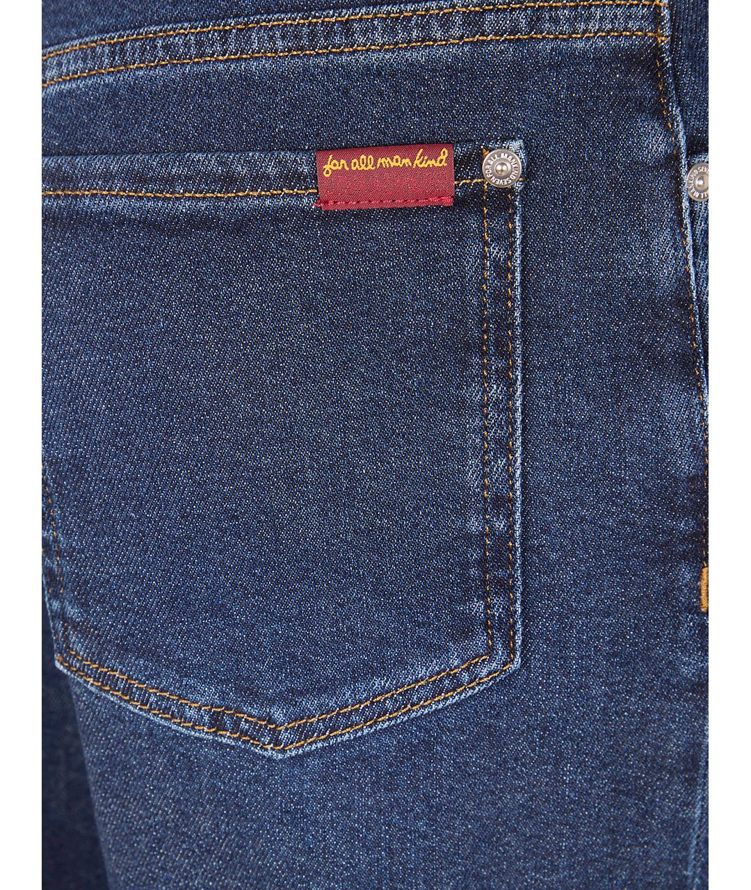 7 FOR ALL MANKIND Синие хлопковые прямые джинсы, фото 3