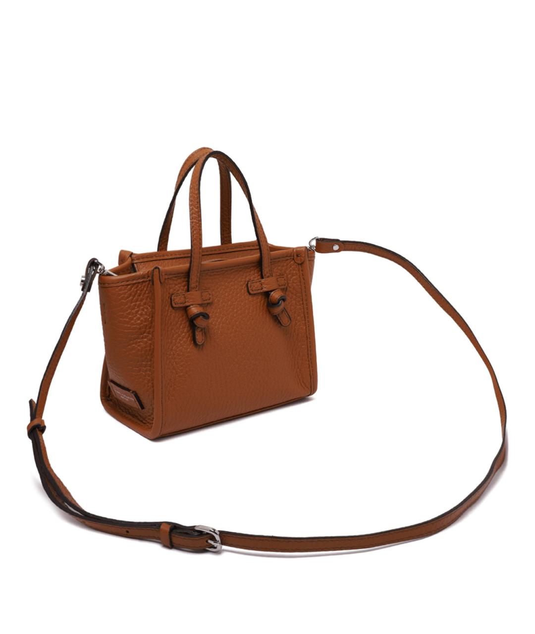 MARCELLA Коричневая кожаная сумка через плечо, фото 2