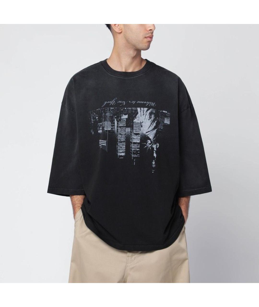 WILLY CHAVARRIA Черная хлопковая футболка, фото 2