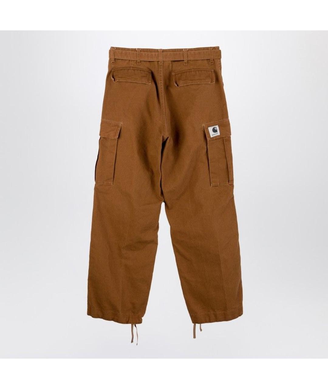 SACAI Коричневые хлопковые повседневные брюки, фото 2