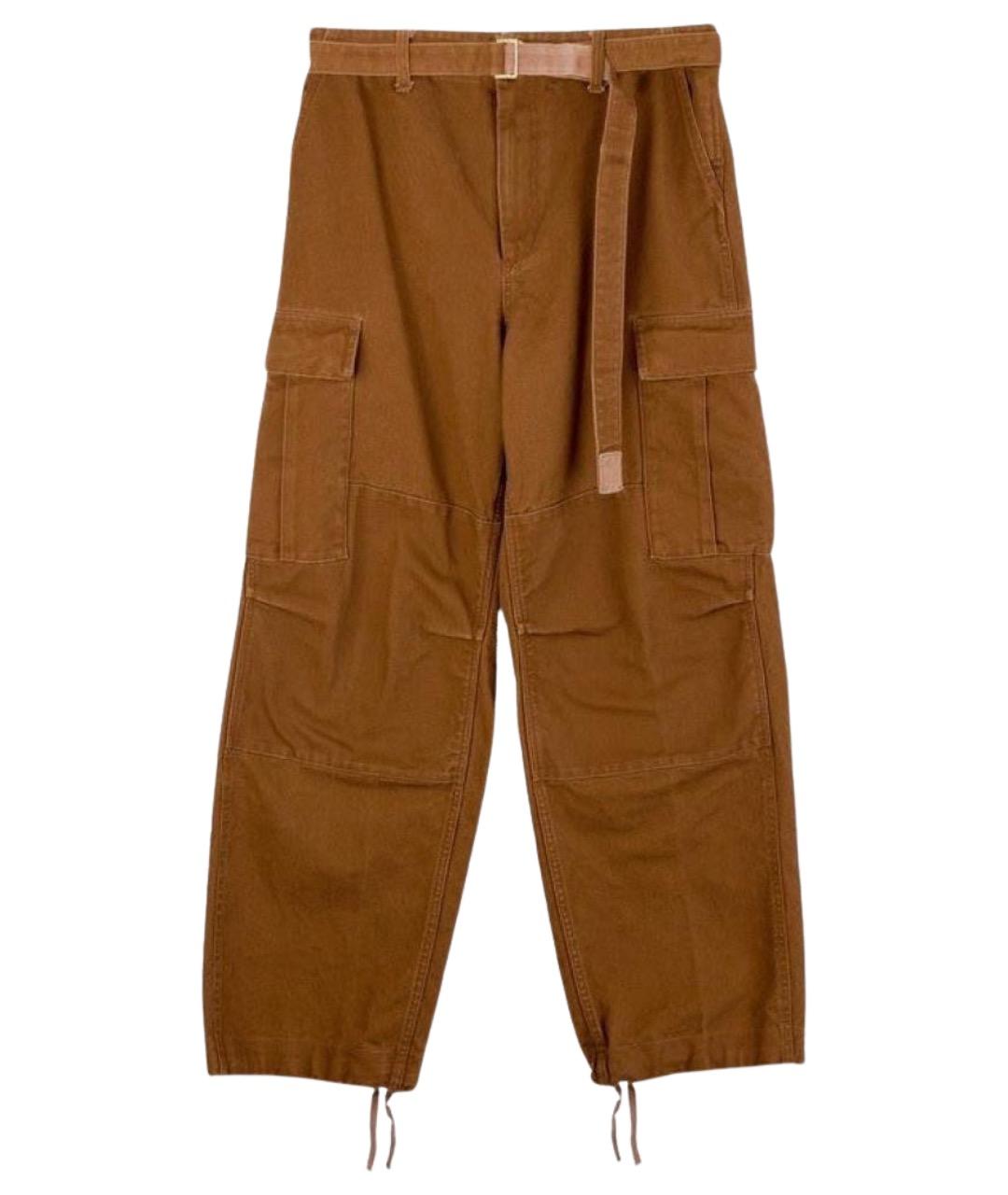 SACAI Коричневые хлопковые повседневные брюки, фото 1
