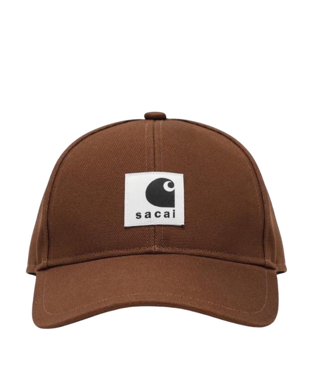 SACAI Коричневая хлопковая кепка/бейсболка, фото 1