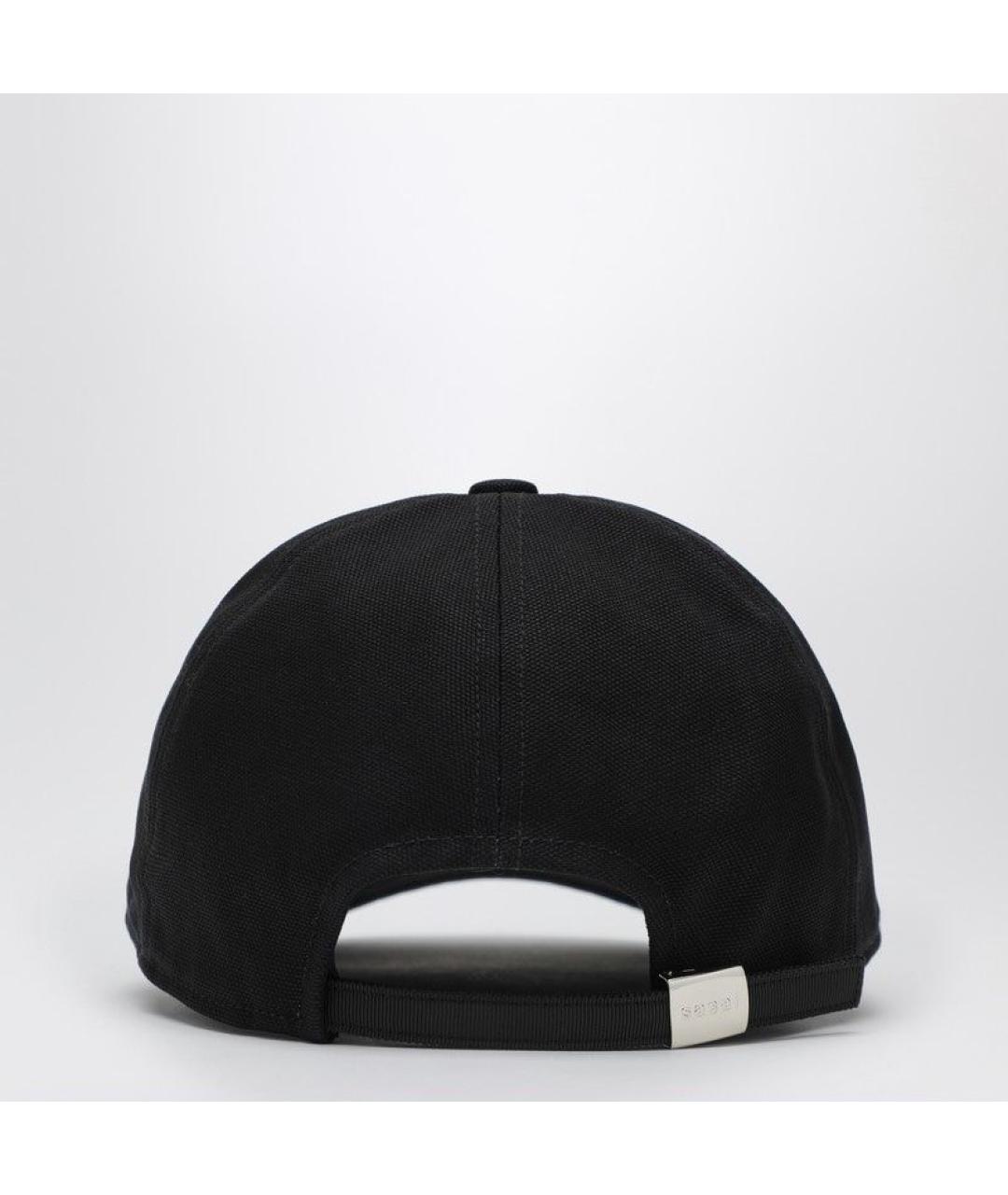 SACAI Черная хлопковая кепка/бейсболка, фото 2