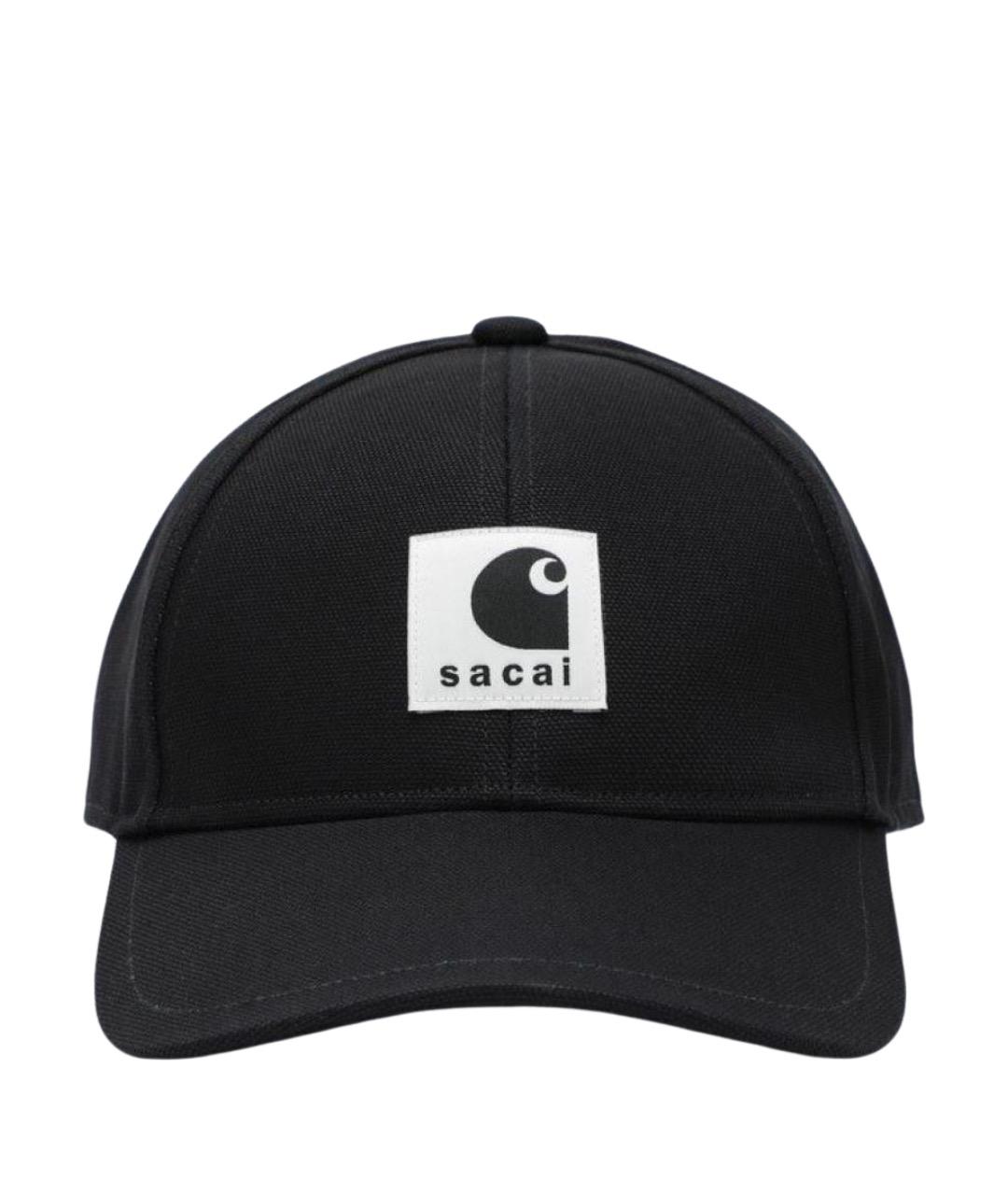 SACAI Черная хлопковая кепка/бейсболка, фото 1