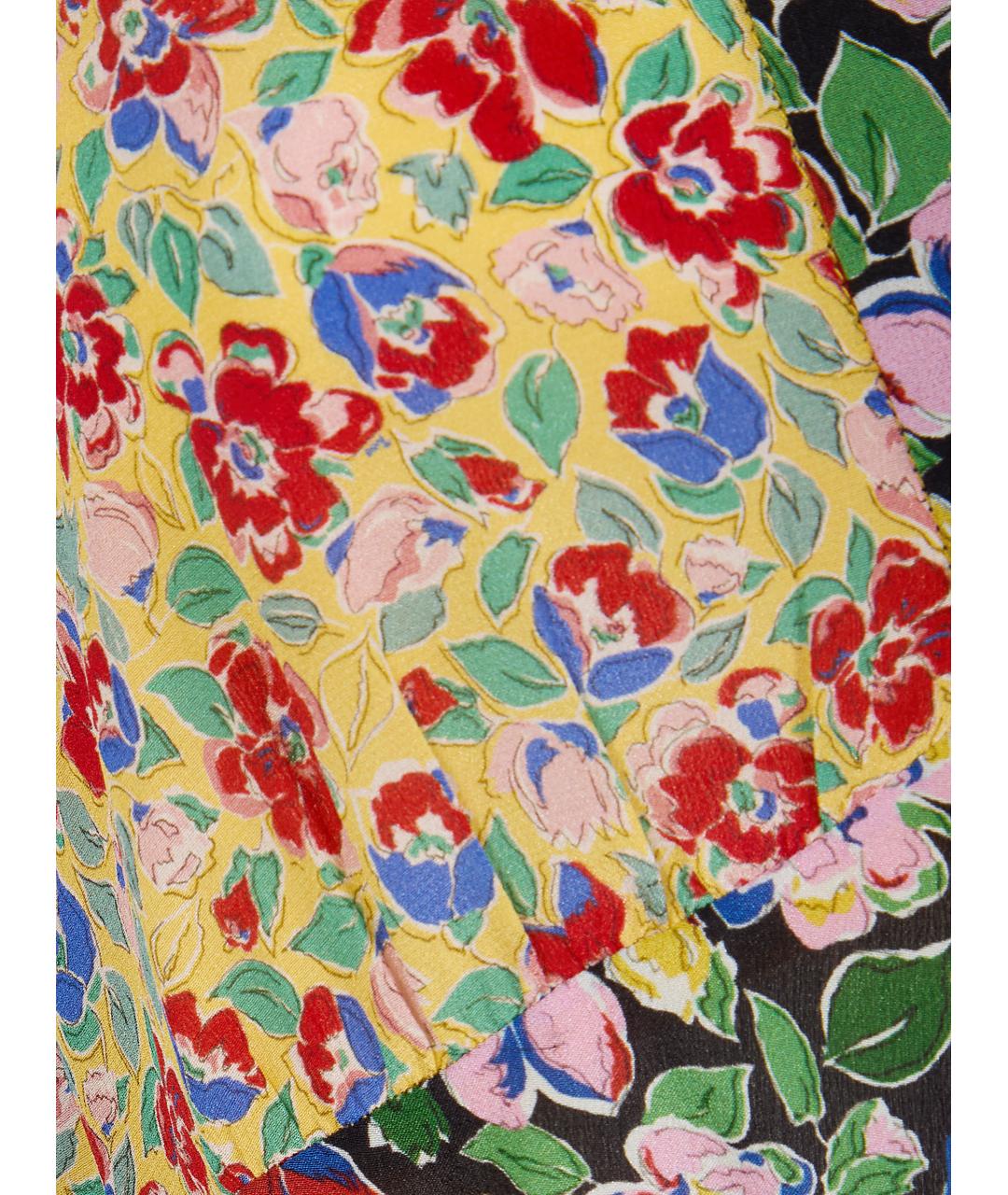 RIXO Мульти шелковое повседневное платье, фото 3