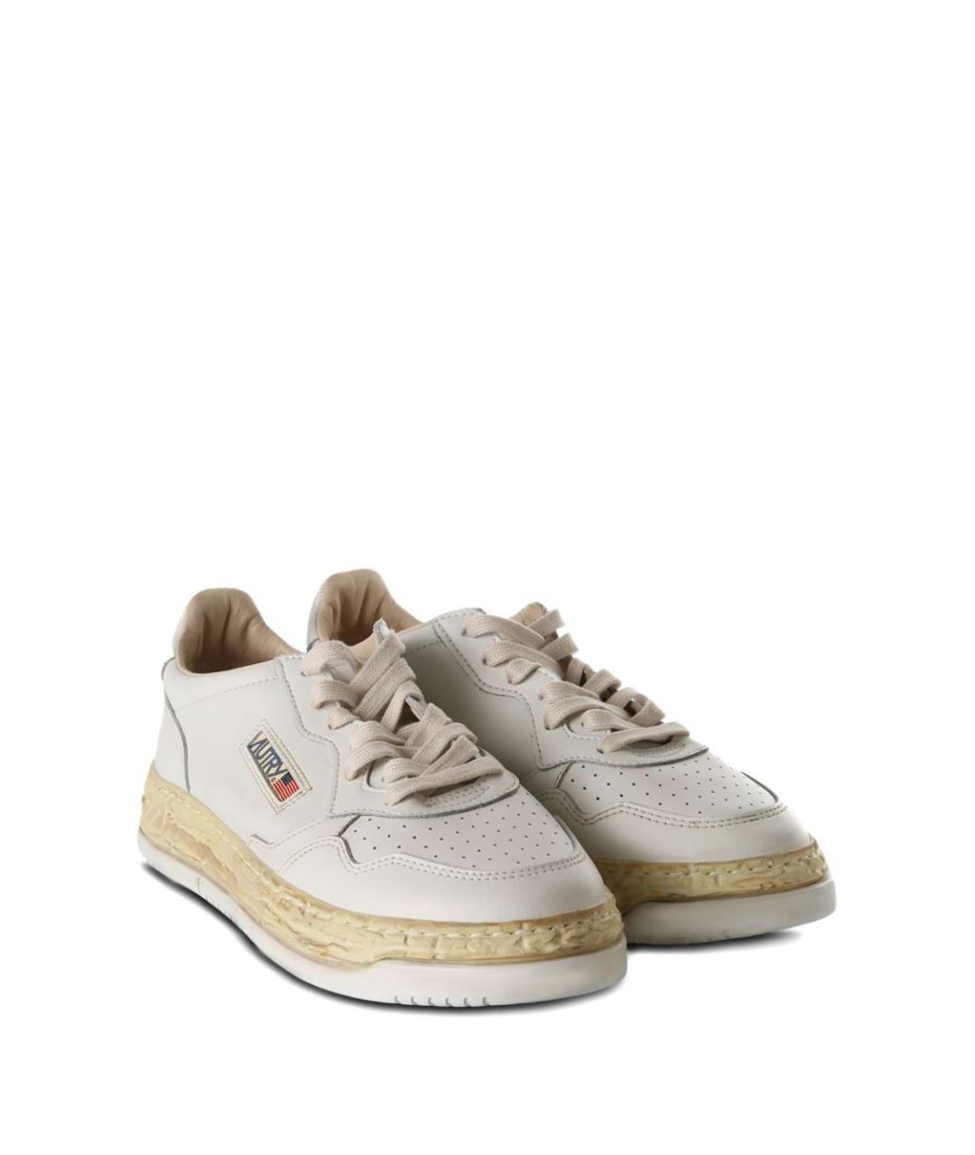 AUTRY Белые кожаные низкие кроссовки / кеды, фото 3