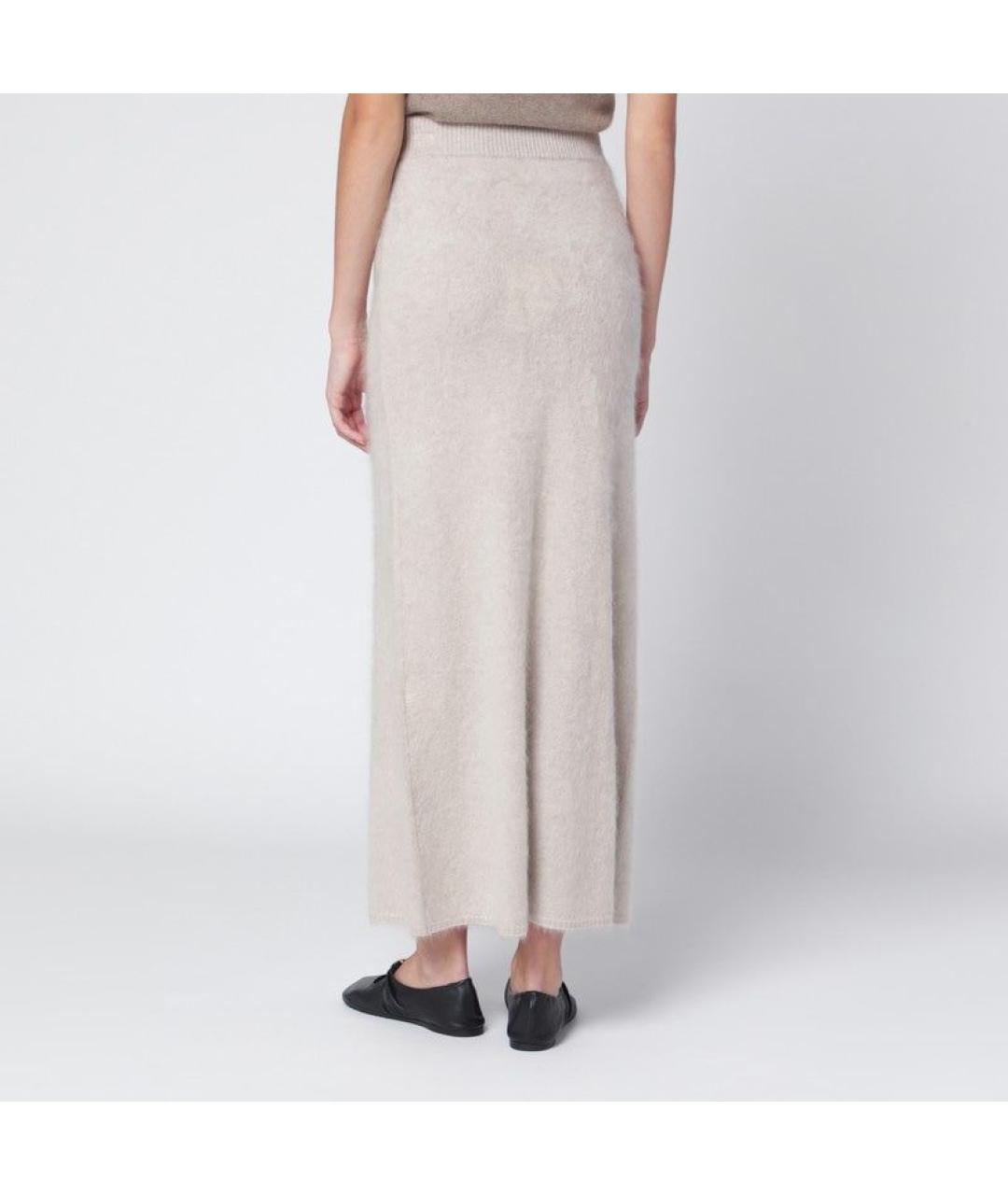 ALMADA LABEL Бежевая кашемировая юбка макси, фото 2