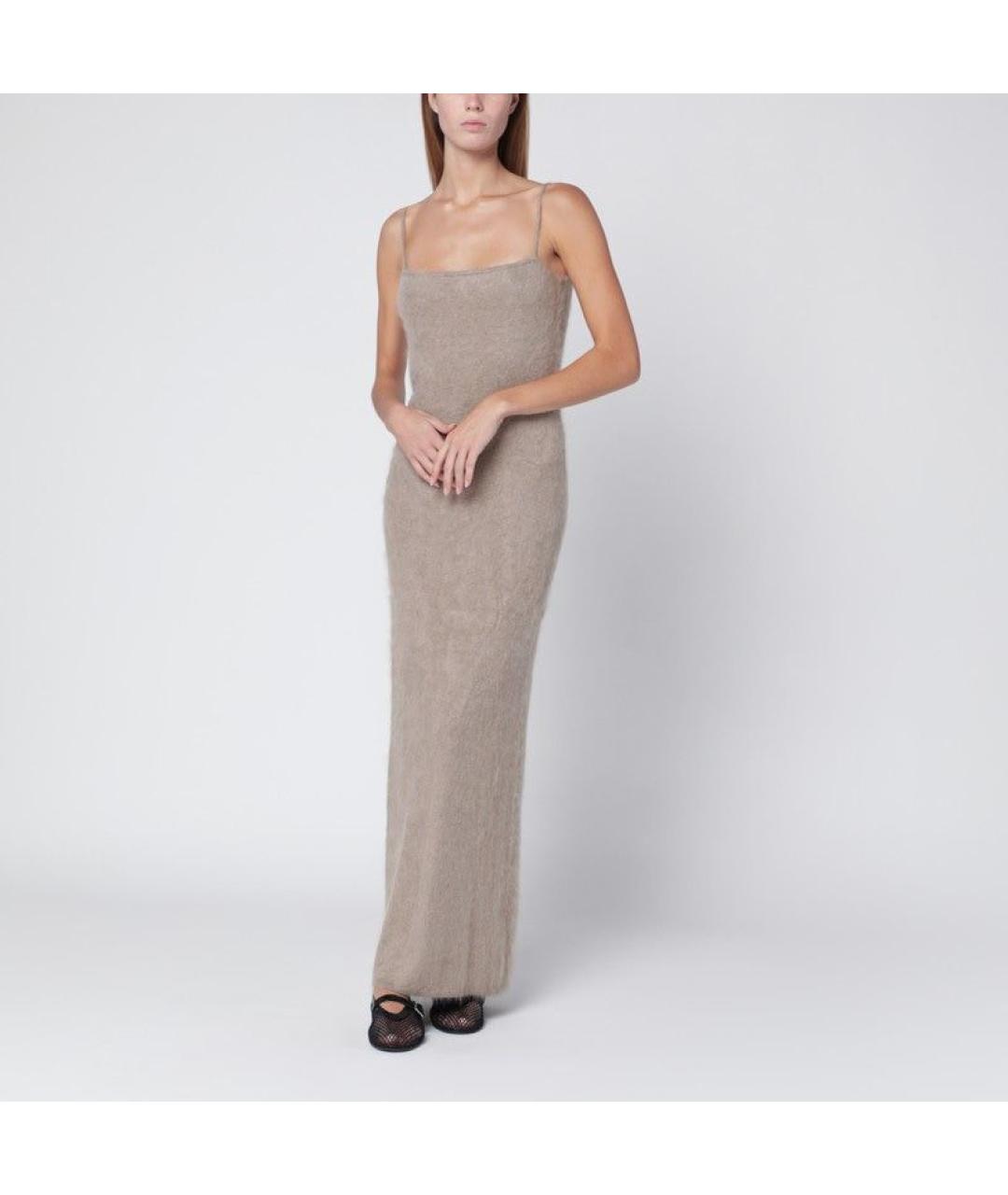 ALMADA LABEL Бежевое кашемировое повседневное платье, фото 3