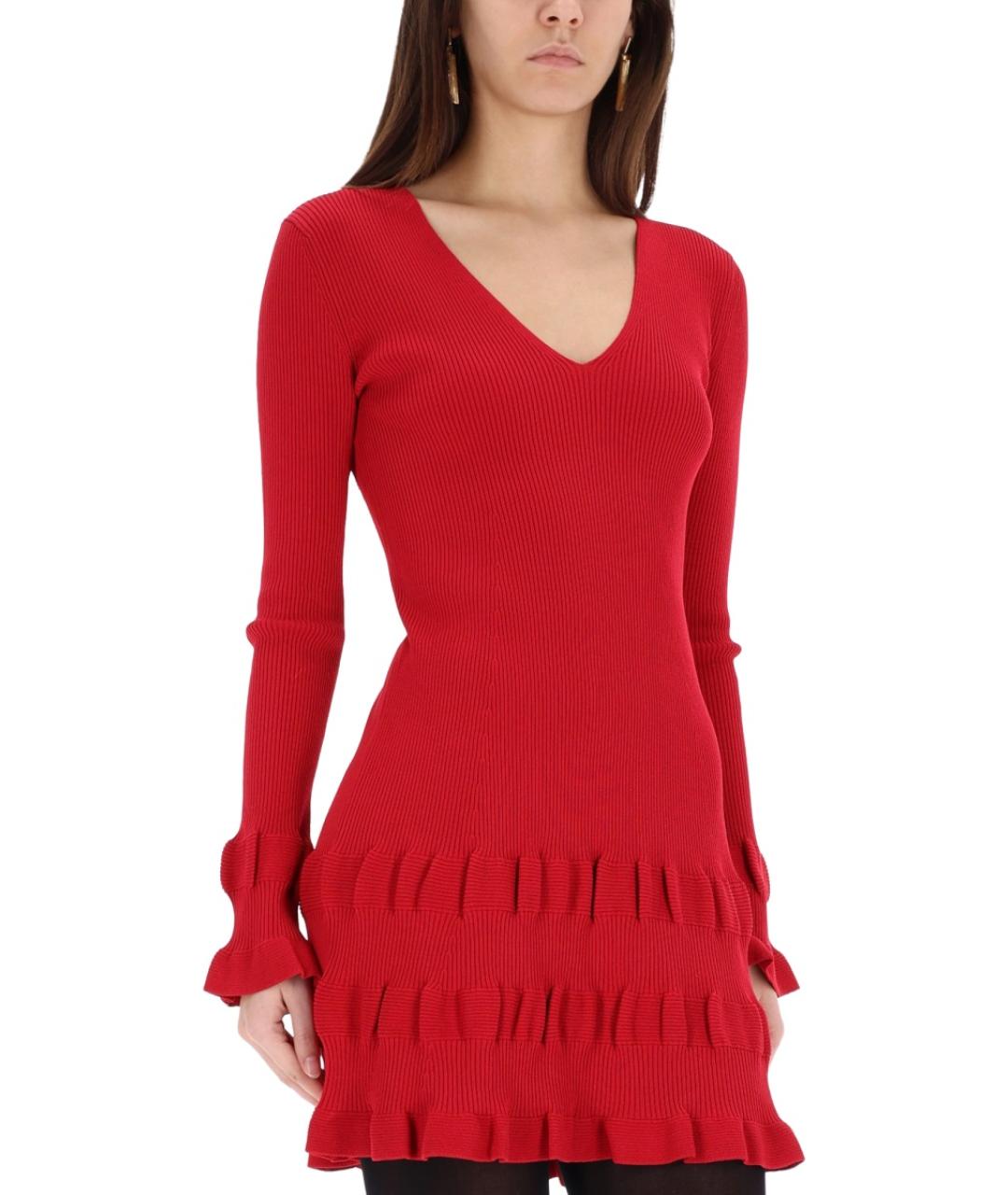 MOSCHINO JEANS Красное вискозное платье, фото 4