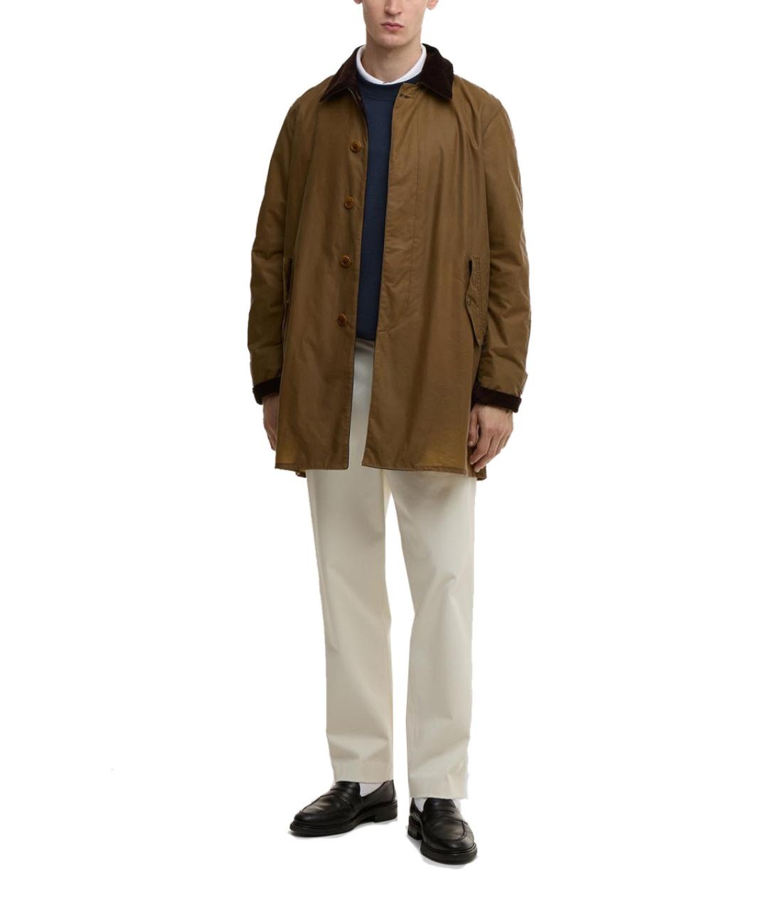 BARRACUTA Коричневое хлопковое пальто, фото 2