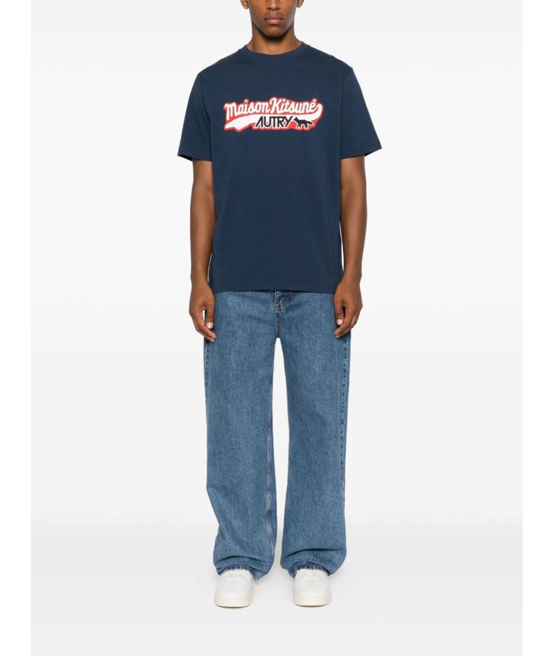 AUTRY Синяя хлопковая футболка, фото 3