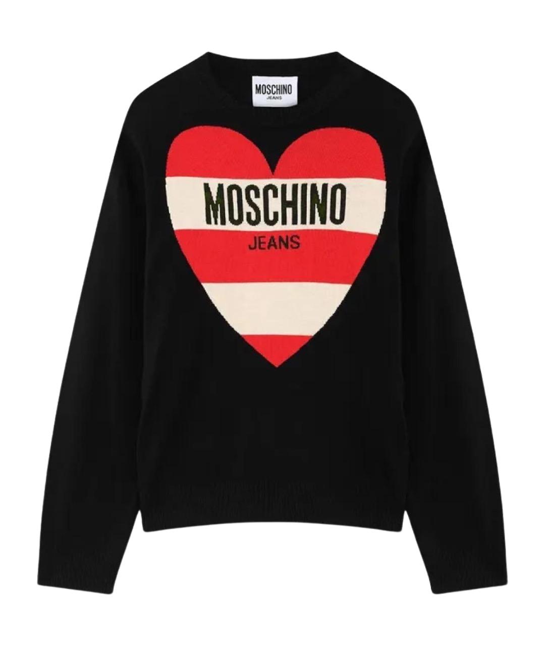 MOSCHINO JEANS Черный шерстяной джемпер / свитер, фото 1