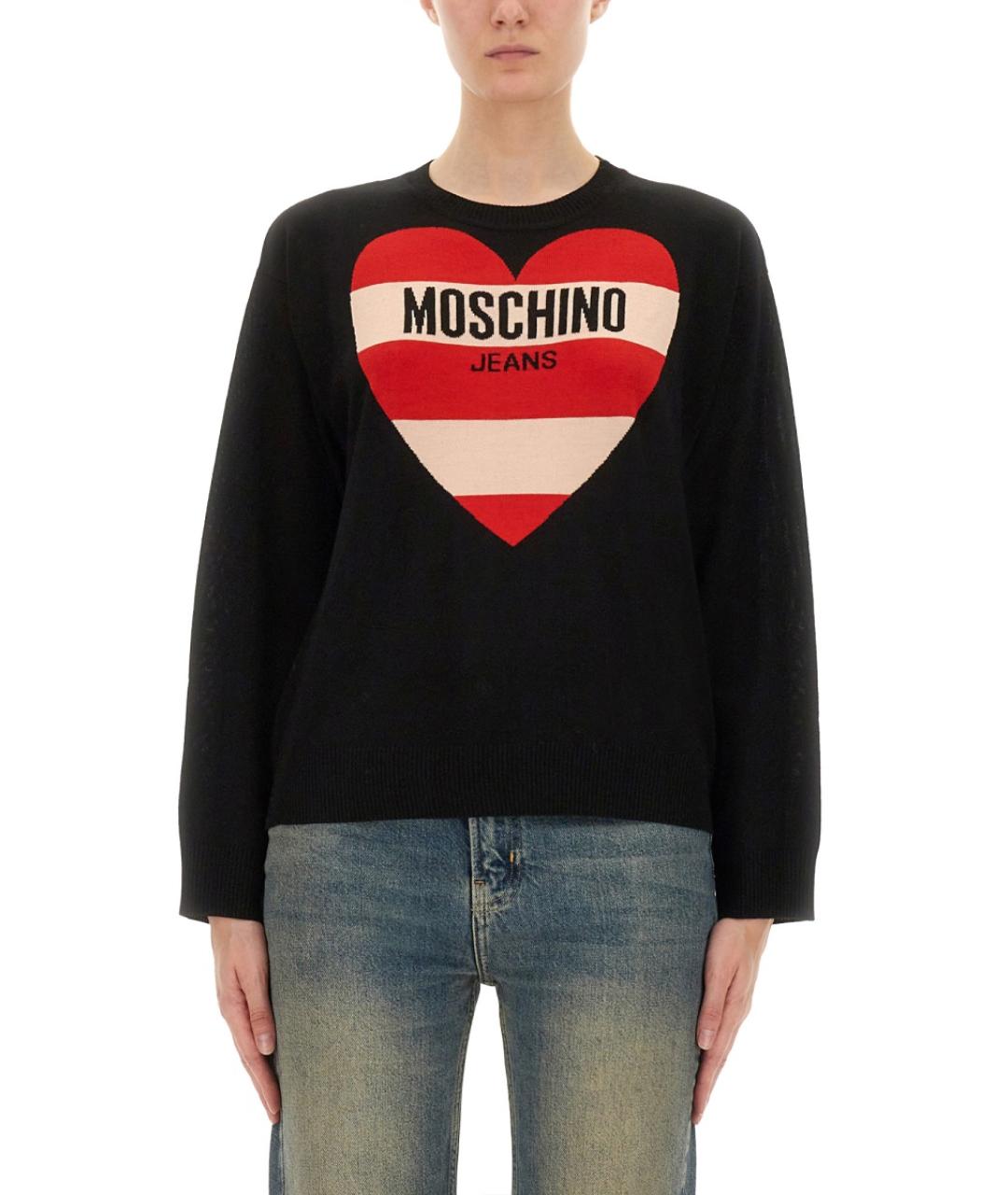 MOSCHINO JEANS Черный шерстяной джемпер / свитер, фото 2