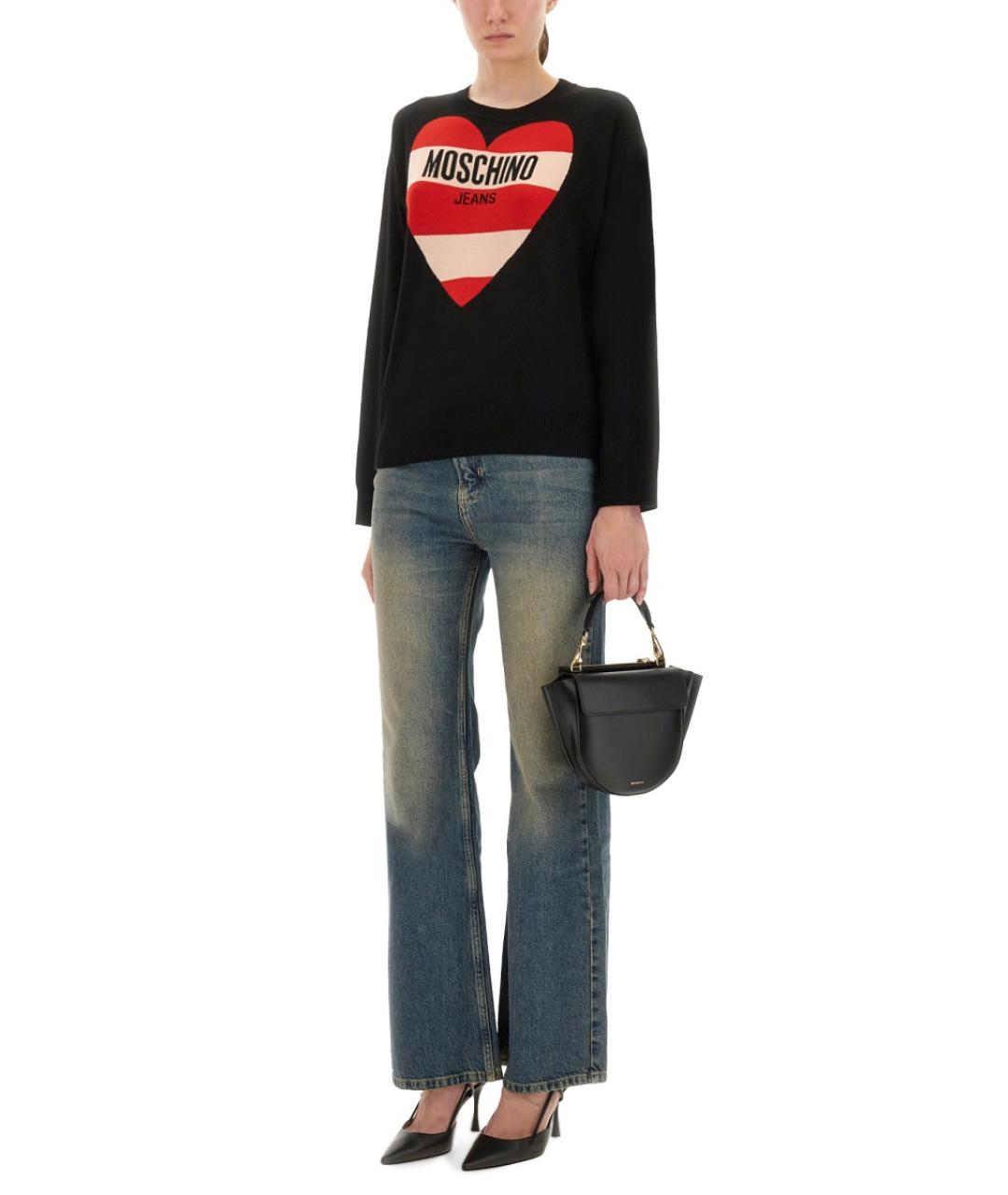 MOSCHINO JEANS Черный шерстяной джемпер / свитер, фото 3