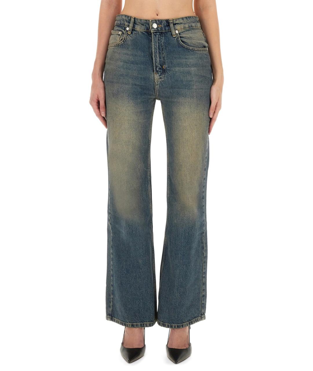 MOSCHINO JEANS Синие хлопковые прямые джинсы, фото 5