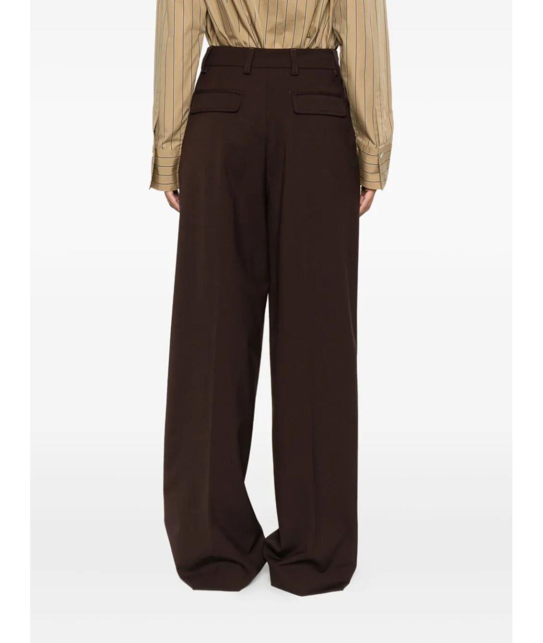 THE LATEST Коричневые полиэстеровые прямые брюки, фото 4