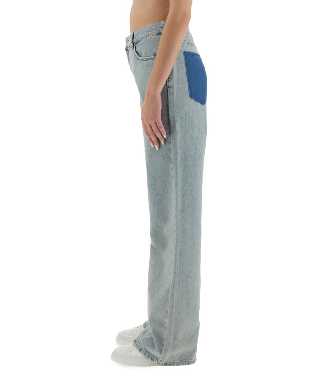 MOSCHINO JEANS Синие хлопковые прямые джинсы, фото 5