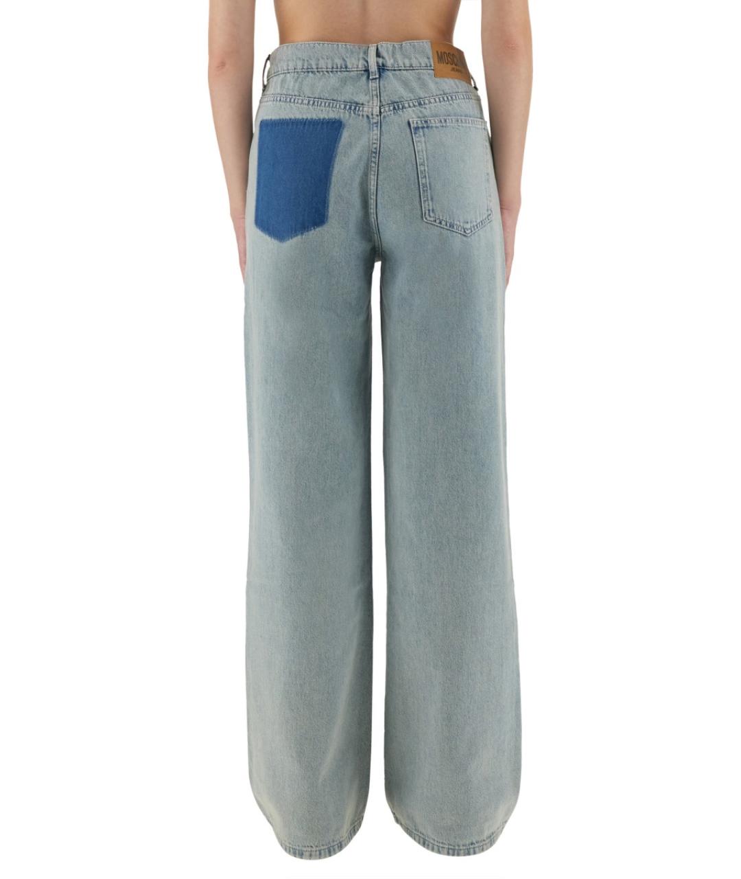 MOSCHINO JEANS Синие хлопковые прямые джинсы, фото 3