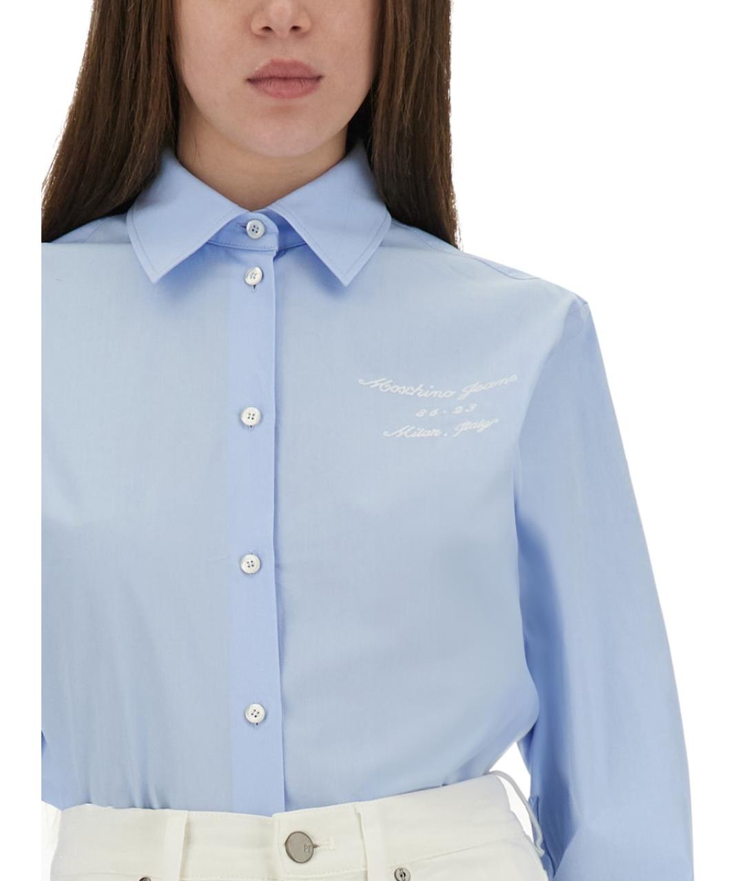 MOSCHINO JEANS Синяя хлопковая рубашка, фото 3