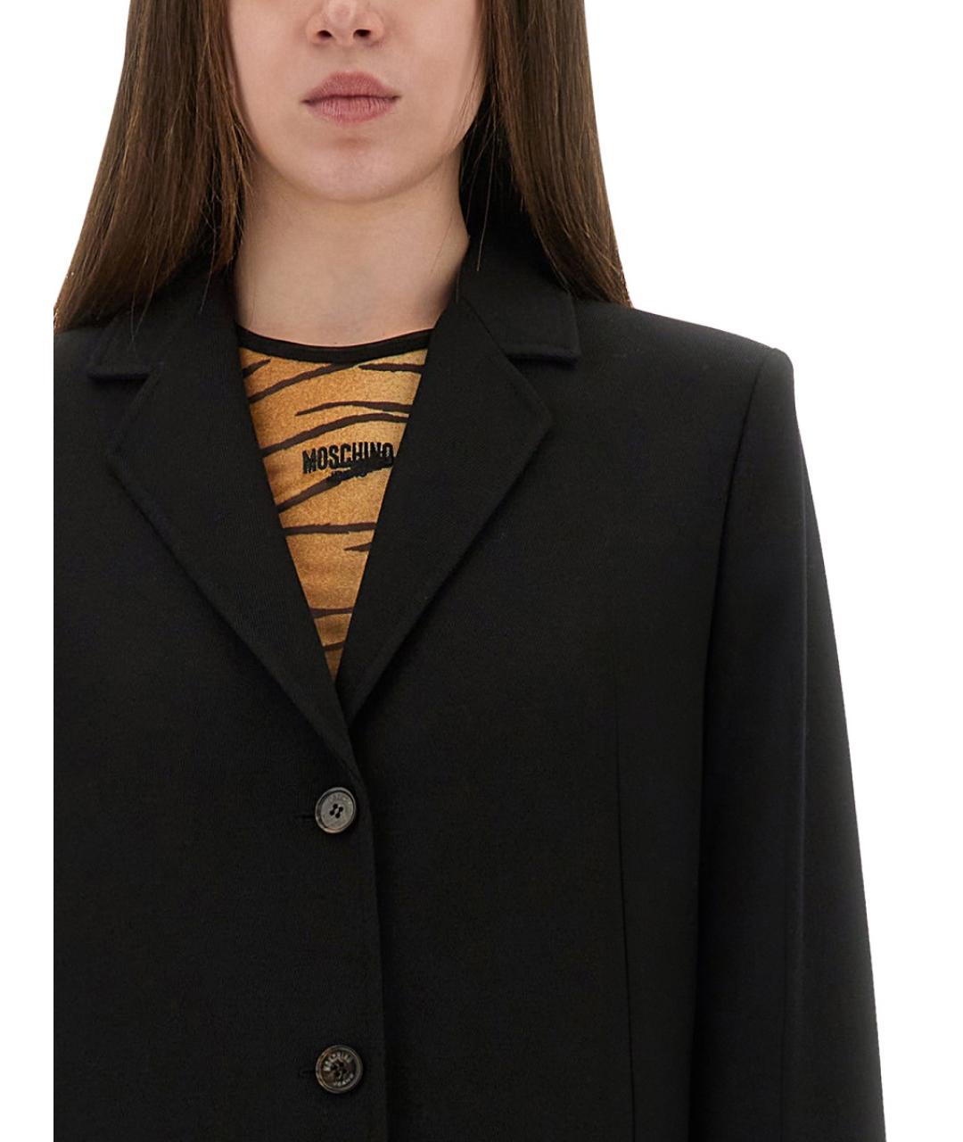 MOSCHINO JEANS Черное шерстяное пальто, фото 2