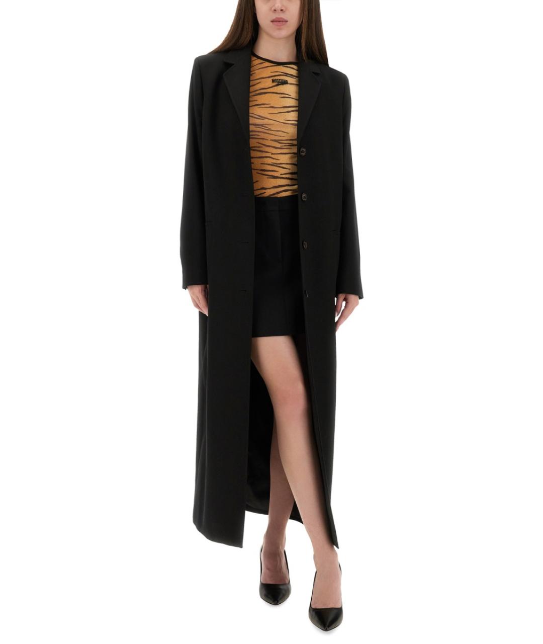 MOSCHINO JEANS Черное шерстяное пальто, фото 3