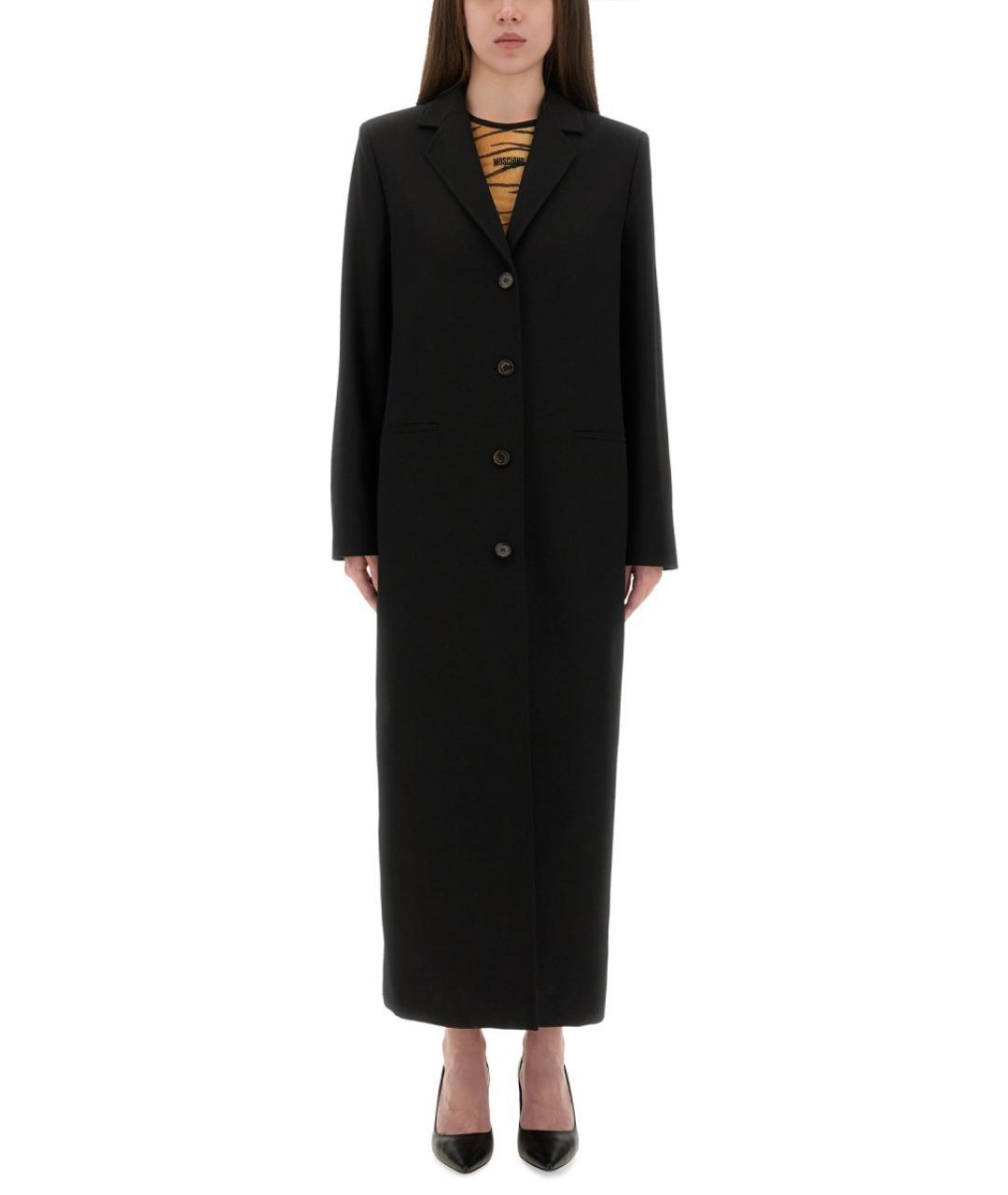 MOSCHINO JEANS Черное шерстяное пальто, фото 5