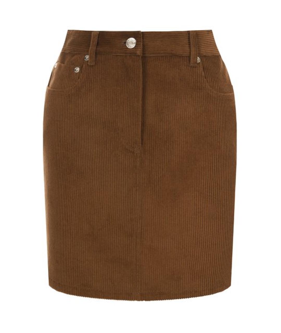 MOSCHINO JEANS Коричневая хлопковая юбка мини, фото 1