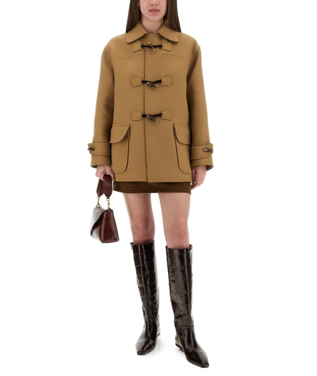 MOSCHINO JEANS Коричневая хлопковая юбка мини, фото 3