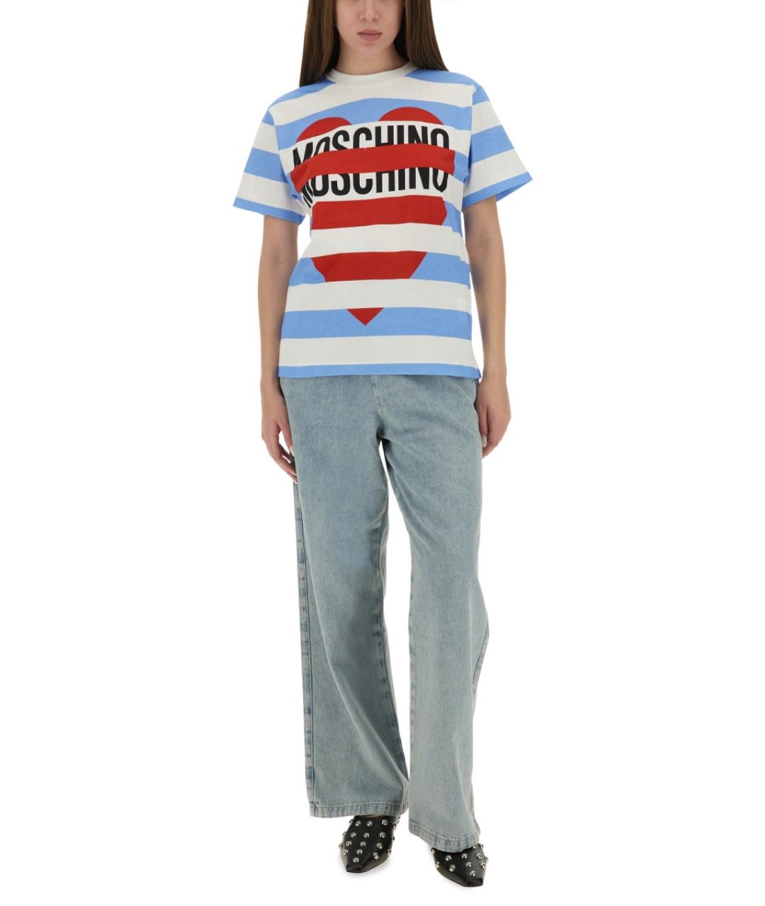 MOSCHINO JEANS Синие хлопковые прямые джинсы, фото 3