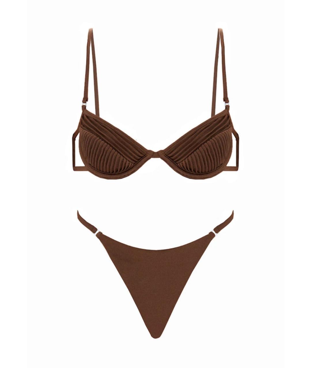 Selia Richwood Коричневый полиамидовый купальник, фото 1